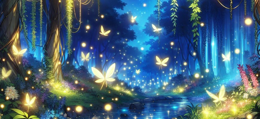 Аниме Лес, где мерцают светлячки: Волшебный мир и его тайны