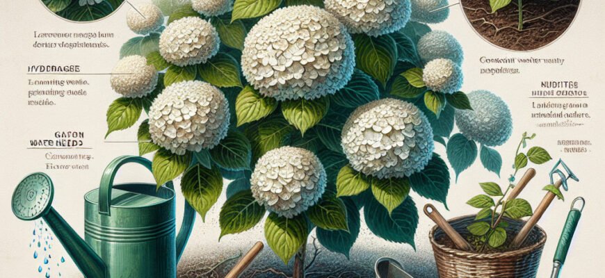 Гортензія Анабель: Основні поради з догляду для пишного цвітіння