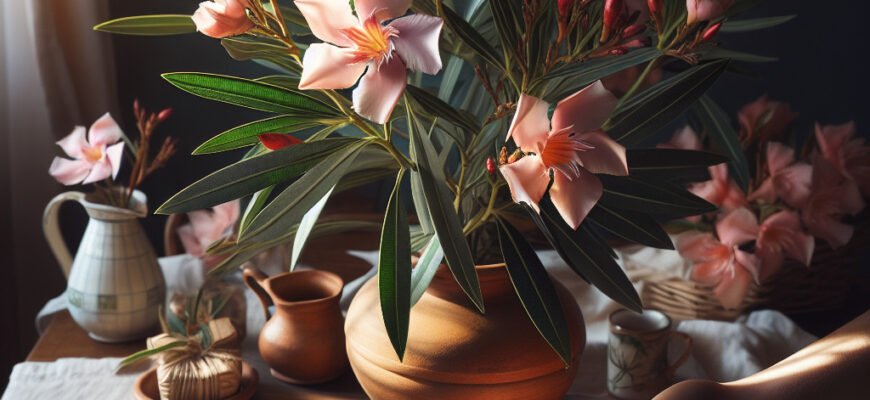 Олеандр: все про догляд за красивим і отруйним кімнатним рослиною Олеандр: все про догляд за красивим і отруйним кімнатним рослиною