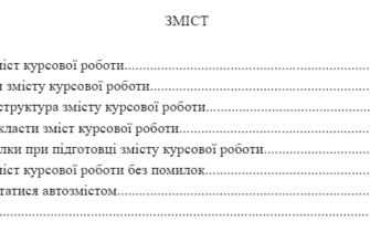 Як правильно оформити зміст курсової роботи: покрокова інструкція