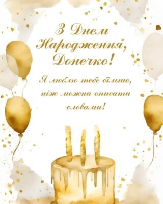Донечко! З днем народження! Рости здоровою, красивою