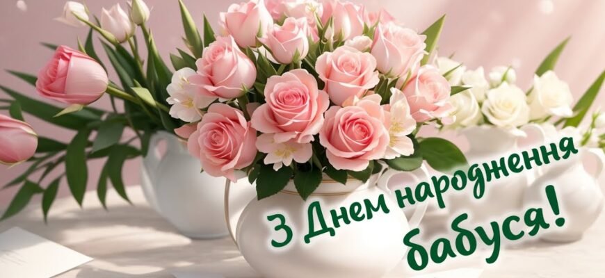 Дорога і улюблена бабуся вітаю тебе з днем народження!