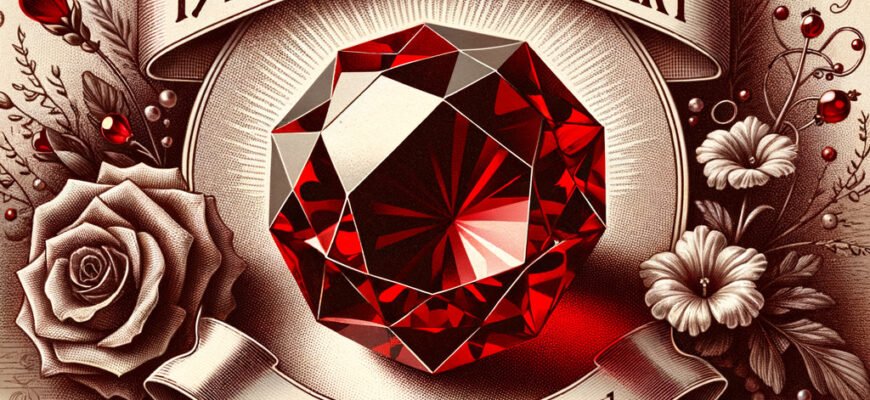 Картинка-привітання з річницею весілля 19 років, Гранатовим Весіллям у ретро стилі