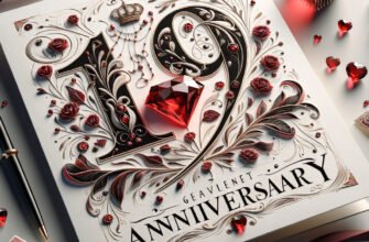 Художня листівка-привітання з річницею весілля 19 років, Гранатовим Весіллям