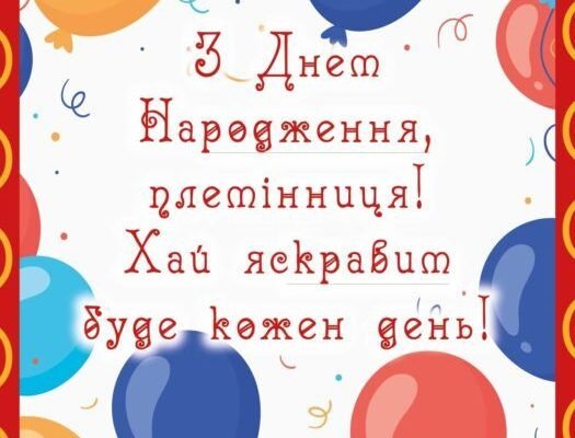 Моя дорога племіннице, вітаю тебе з Днем народження!