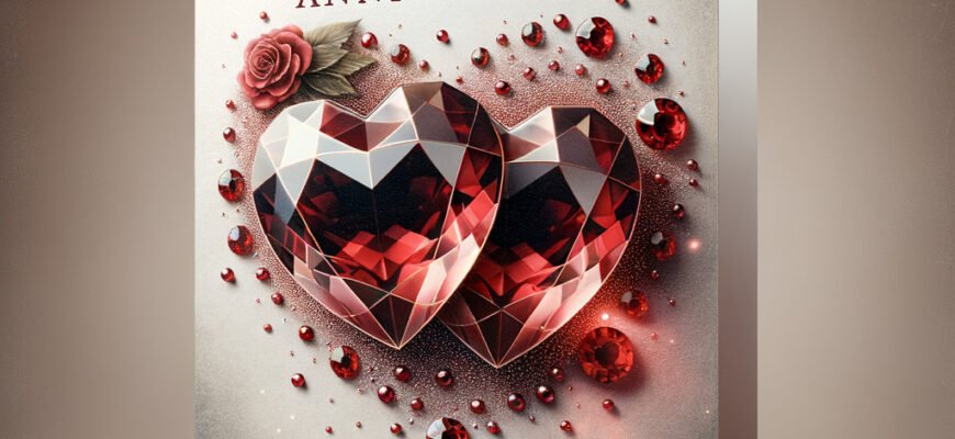 Романтична картинка-привітання з річницею весілля 19 років, Гранатовим Весіллям