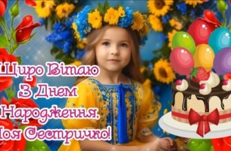 Сама пустотлива і весела сестричка! З Днем твого народження вітаю тебе