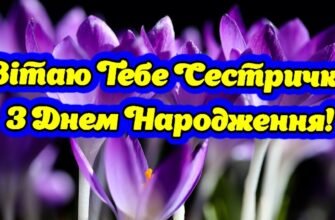 Сестричка моя, вітаю з днем народження! Бажаю тобі здійснення усіх твоїх мрій