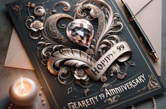 Стильна листівка-привітання з річницею весілля 19 років, Гранатовим Весіллям