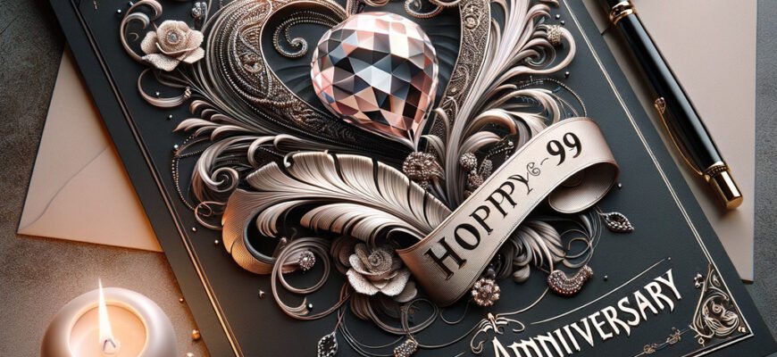 Стильна листівка-привітання з річницею весілля 19 років, Гранатовим Весіллям