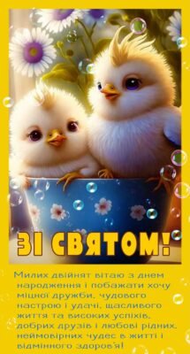 У цей радісний день вітаю чарівних двійнят із Днем Народження!