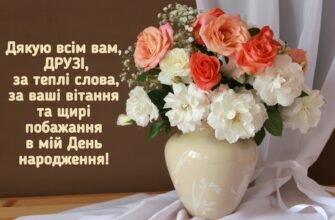 Від усієї душі хочу подякувати за теплі і приємні привітання