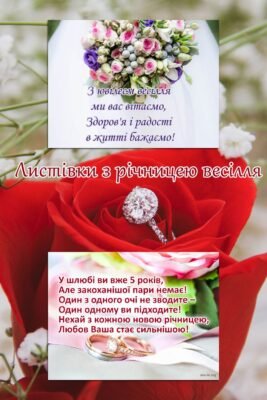 Вітаю вас, мої дорогі, з річницею весілля! Ваша молода сім’я ось, вже успішно існує 3 роки