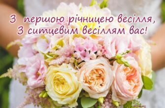 Вітаю вас з першою річницею весілля — ситцевою