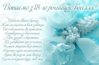 Вітаю з бірюзовим весіллям, з 18-річчям вашого шлюбу