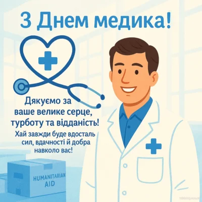 Вітаю з Днем медика. Бажаю завжди залишатися справжнім борцем за здоров’я