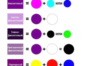 Як самостійно отримати фіолетовий колір, змішуючи різні фарби