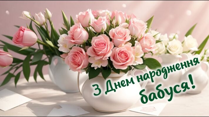 З днем народження, люба бабуся! Бажаю тобі молодості в душі