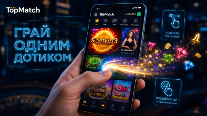 Як мобільні жести у TopMatch змінюють формат гри в онлайн-казино