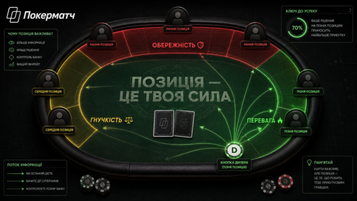 Як покерні позиції у Покерматч змінюють рішення за столом Як покерні позиції у Покерматч змінюють рішення за столом