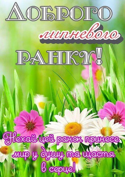 Доброго липневого ранку